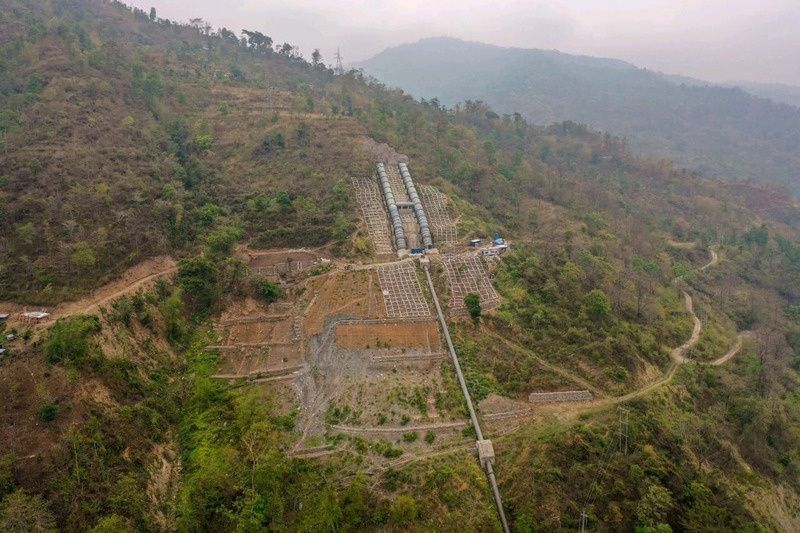 Slope protection works at the Mai Beni surge tank area